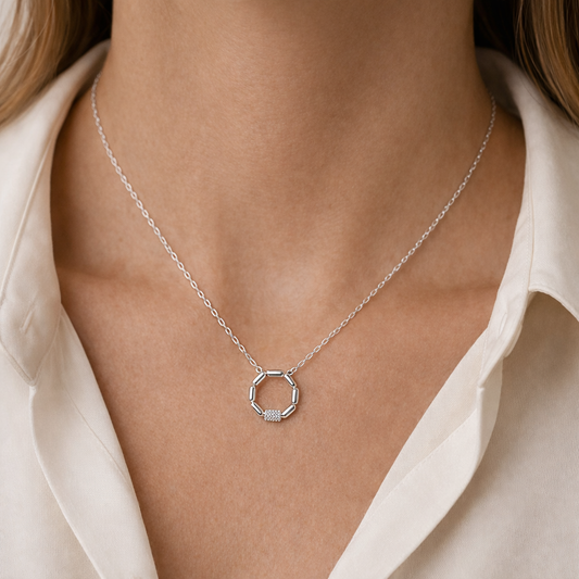 Ziva Silver Circle Necklace
