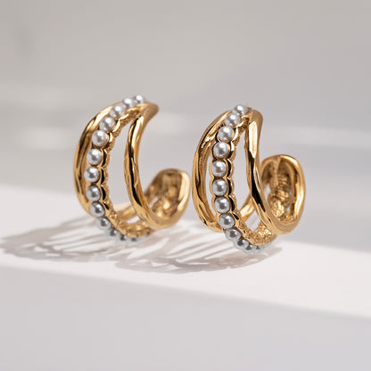 Althea Open Pearl Hoop oorbellen