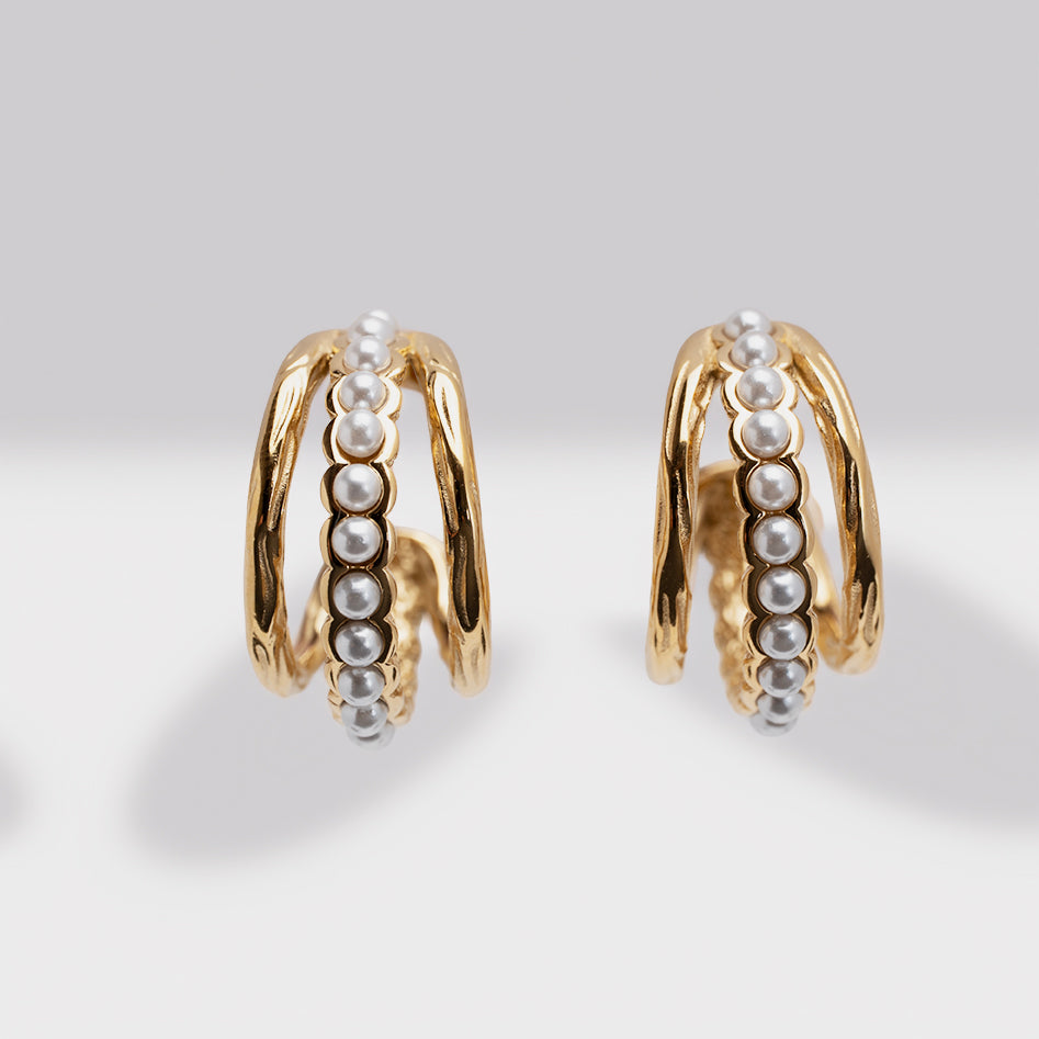 Althea Open Pearl Hoop oorbellen