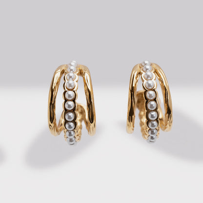 Althea Open Pearl Hoop oorbellen