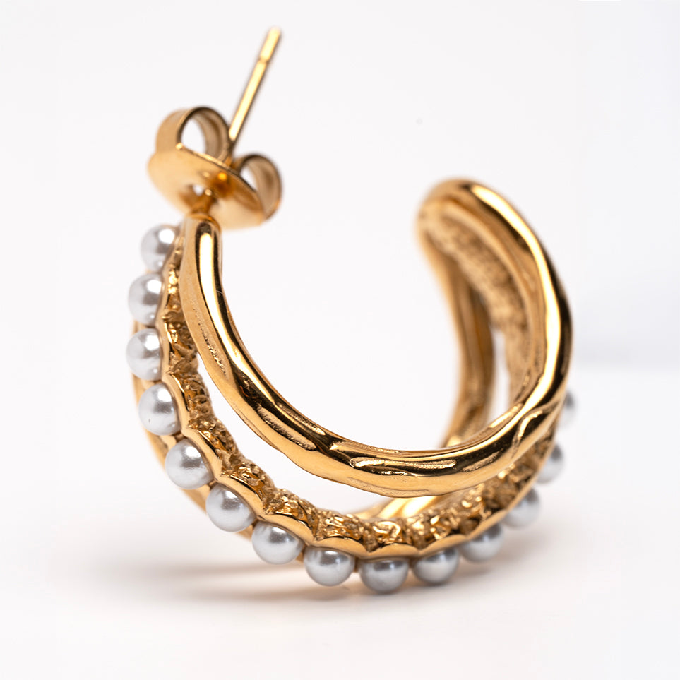 Althea Open Pearl Hoop oorbellen
