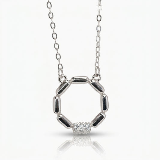 Ziva Silver Circle Necklace