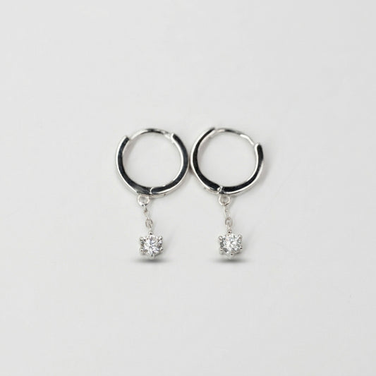 Aeris Silver Dangle Hoop Earrings