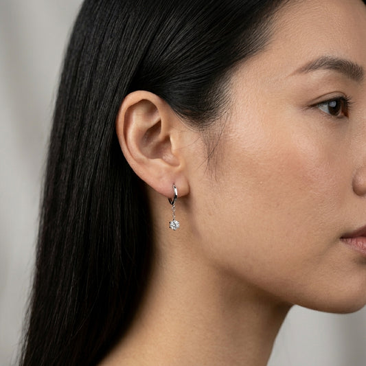 Aeris Silver Dangle Hoop Earrings